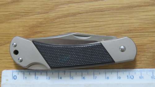 Superb Kershaw Black Gulch #3120 Officer Ranch Pocket Knife With Leather Pouch L: 10,5 cm