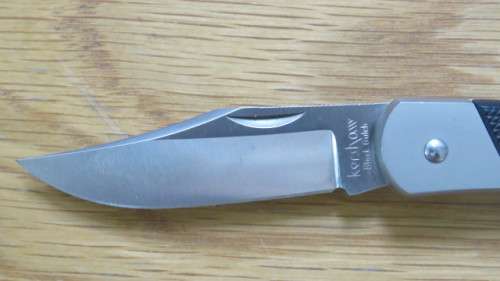 Superb Kershaw Black Gulch #3120 Officer Ranch Pocket Knife With Leather Pouch L: 10,5 cm