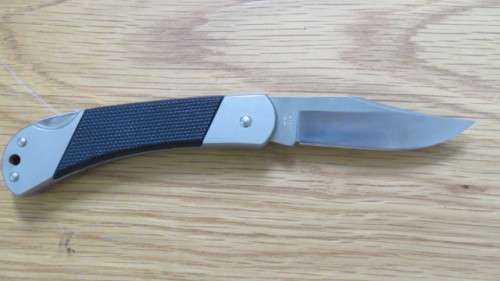 Superb Kershaw Black Gulch #3120 Officer Ranch Pocket Knife With Leather Pouch L: 10,5 cm