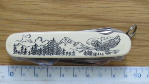 Stunning Vintage 200th Anniversary of the American Eagle Mutli Tool Pocket Knife in Pouch L: 9cm