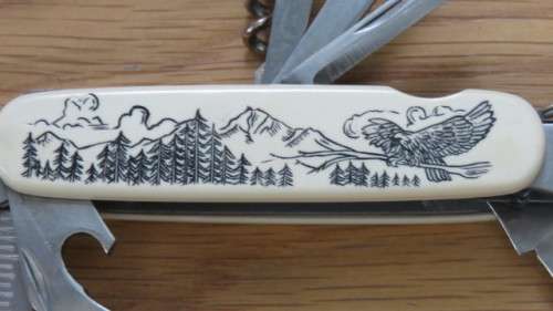 Stunning Vintage 200th Anniversary of the American Eagle Mutli Tool Pocket Knife in Pouch L: 9cm