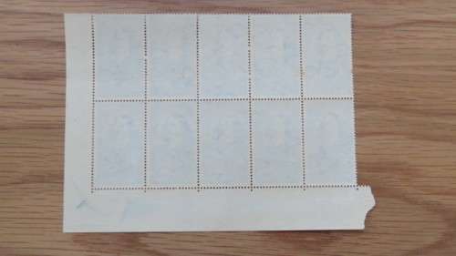 Block of Ten Unused 1952 Union of South Africa Tercentenary of Landing of Van Riebeeck 4 1/2d Stamps