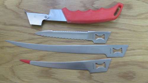 Superb Vintage Kershaw Fisherman`s Blade Trader Knife Set #1096TF. Details in Description.