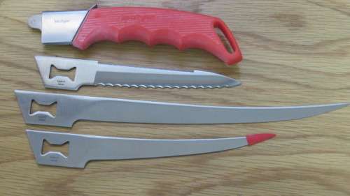 Superb Vintage Kershaw Fisherman`s Blade Trader Knife Set #1096TF. Details in Description.