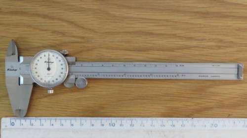 Vintage Mitutoyo Model No. 505-626 001` Dial Caliper 6 Inch (15cm) in Original Case. Made in Japan.