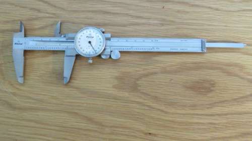 Vintage Mitutoyo Model No. 505-626 001` Dial Caliper 6 Inch (15cm) in Original Case. Made in Japan.