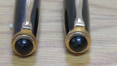 Two Superb Vintage 1950`s Pelikan 400 Fountain Pens With 14K Gold Nibs L: 13,2 cm