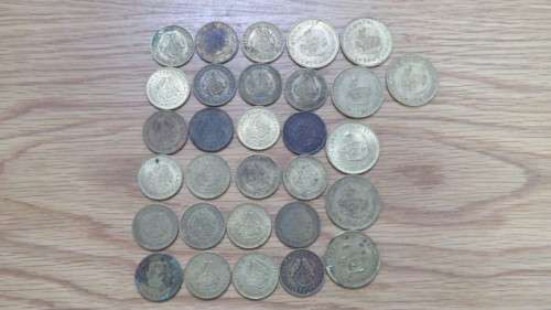 Lot of Twenty Nine Republic of South Africa Half and One Cent Coins Details in Description.