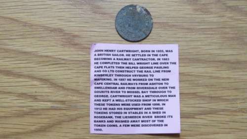 Vintage JH Cartwright Cape Colony One Shilling Token 25.9 mm