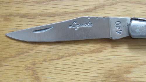 Superb Vintage `Laguiole` 440 Folding Knife With Corkscrew Two Tone Wood Handle L: 22 cm