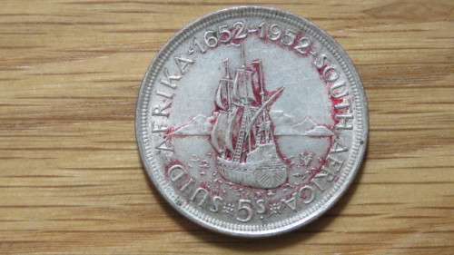 Union of South Africa Silver 1952 Five Shillings Coin 28.4 g