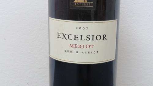 Sealed 750ml Bottle of 2007 Excelsior Merlot