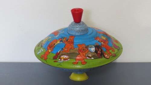 Fantastic Vintage Haribo Goldbaren Tin Spinning Top Toy D: 18 cm