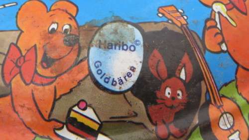 Fantastic Vintage Haribo Goldbaren Tin Spinning Top Toy D: 18 cm