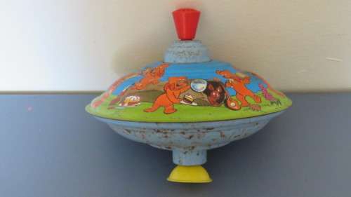 Fantastic Vintage Haribo Goldbaren Tin Spinning Top Toy D: 18 cm
