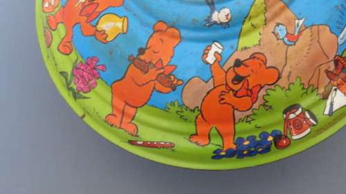 Fantastic Vintage Haribo Goldbaren Tin Spinning Top Toy D: 18 cm