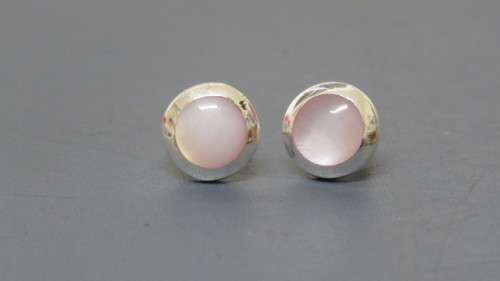 Vintage Sterling Silver Colour Mother of Pearl Butterfly Pendant and Round Stud Earrings 7.6 g