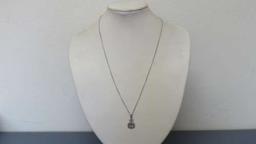 Lovely Vintage Sterling Silver Cable Chain/ Abstract Rising Sun With Cross Pendant L: 30 cm 4.1 g