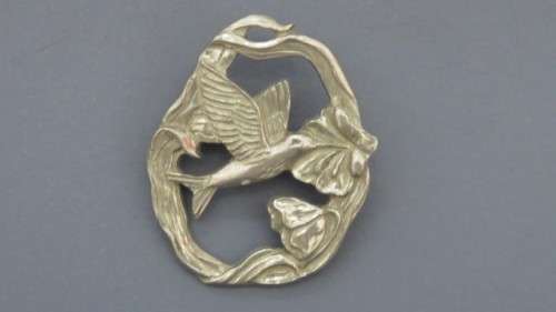 Wonderful Vintage Seagull Canada 1989 Pewter Hummingbird Brooch 4,5 x 3,7 cm