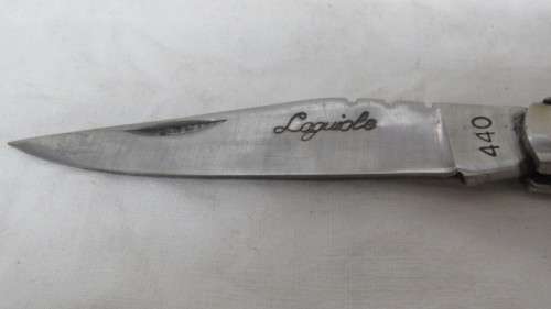 Stunning Vintage `Laguiole` Folding Knife With Two Tone Wood Handle L: 21,5 cm