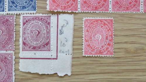 30 Mint Travancore (India) Stamps `Conch Shell` Series Details in Description SOLD AS IS