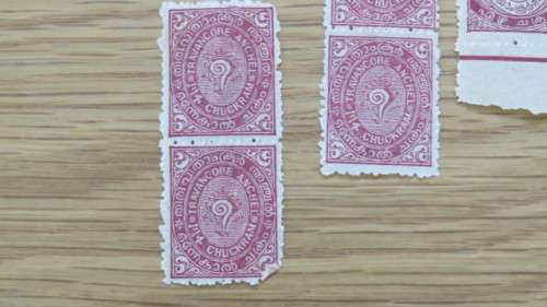 30 Mint Travancore (India) Stamps `Conch Shell` Series Details in Description SOLD AS IS