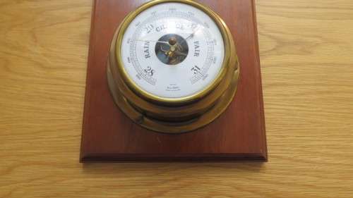 Vintage Foster Callear Clock/Barometer Set in Maritime Cases on Solid Mahogany SOLD AS IS