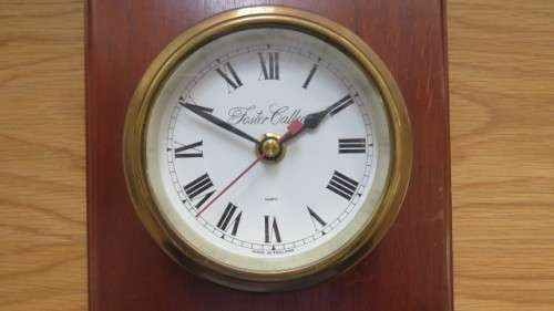 Vintage Foster Callear Clock/Barometer Set in Maritime Cases on Solid Mahogany SOLD AS IS