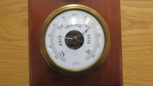 Vintage Foster Callear Clock/Barometer Set in Maritime Cases on Solid Mahogany SOLD AS IS