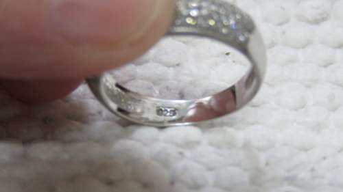 Sparkling Sterling Silver Pave Ring Size N 3.3 g