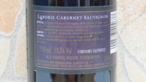 Sealed 750ml Bottle of Laborie 2002 Cabernet Sauvignon