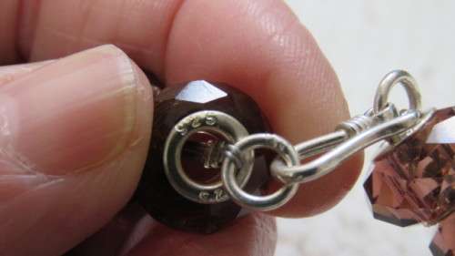 Gorgeous Baltic Amber/ Silver Faceted Pandora Style Chestnut Colour Troll Beads Bracelet L: 22,5 cm