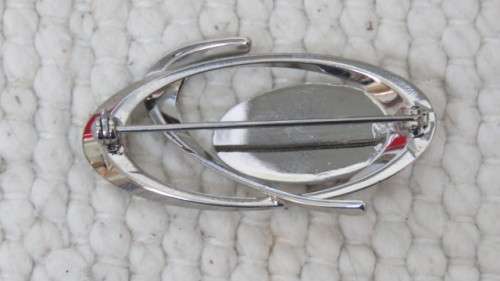 Beautiful Vintage Handmade New Zealand Ariki Genuine Paua Shell Brooch in Box 40 x 20 mm