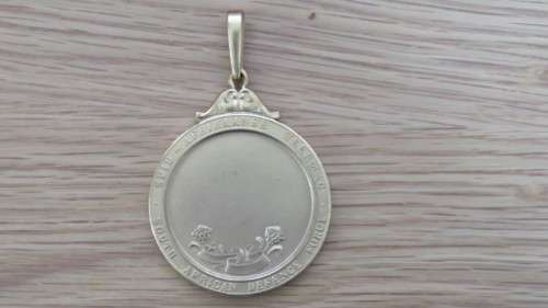 South African Defence Force Unnamed Gold Gilt Merit Medal 50 mm