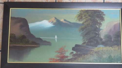 Original Framed SA Artist S.G. Popoff Oil on Board Landscape Signed 77 x 42 cm COURIER ONLY