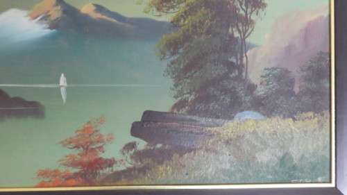 Original Framed SA Artist S.G. Popoff Oil on Board Landscape Signed 77 x 42 cm COURIER ONLY