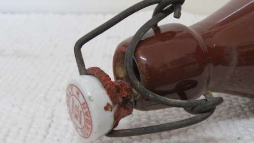 Two Vintage W. Daly Durban Stoneware Ginger Beer Bottles With Stoppers L: 23 cm