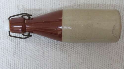 Two Vintage W. Daly Durban Stoneware Ginger Beer Bottles With Stoppers L: 23 cm