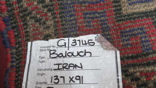 Gorgeous Iranean Balouch Rug Geometric Pattern 137 x 91 cm
