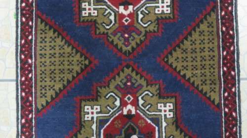 Exquisite Hand Knotted Balouch Rug Geometric Pattern With Tasseled Borders 150 x 100 cm