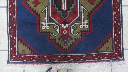 Exquisite Hand Knotted Balouch Rug Geometric Pattern With Tasseled Borders 150 x 100 cm