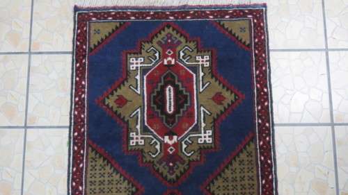 Exquisite Hand Knotted Balouch Rug Geometric Pattern With Tasseled Borders 150 x 100 cm