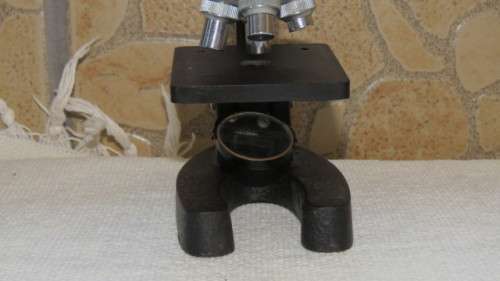 Vintage SNS Mini Microscope 50X 100X 200X 300X in Wooden Box Made in Japan 19 x 6,5 cm SOLD AS IS