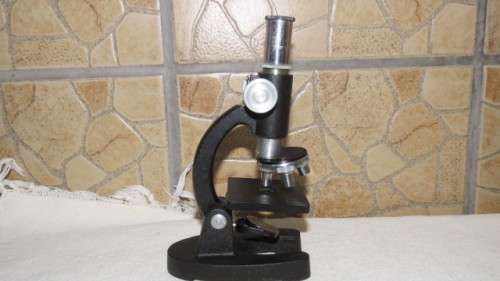 Vintage SNS Mini Microscope 50X 100X 200X 300X in Wooden Box Made in Japan 19 x 6,5 cm SOLD AS IS