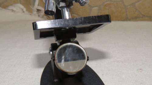 Vintage SNS Mini Microscope 50X 100X 200X 300X in Wooden Box Made in Japan 19 x 6,5 cm SOLD AS IS