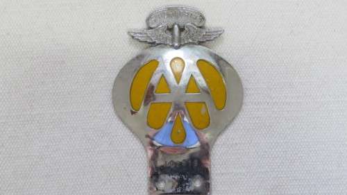 Wonderful Vintage Chrome Afrikaans Suid-Afrika AA Badge No. AO 2613 14 x 9,5 cm