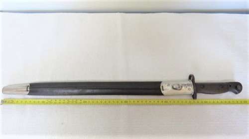 Wonderful Vintage Sanderson Made Pattern 1907 Bayonet  With Chrome Detailed Scabbard L: 58,5 cm