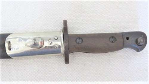 Wonderful Vintage Sanderson Made Pattern 1907 Bayonet  With Chrome Detailed Scabbard L: 58,5 cm