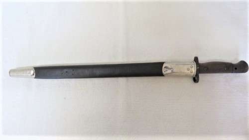 Wonderful Vintage Sanderson Made Pattern 1907 Bayonet  With Chrome Detailed Scabbard L: 58,5 cm