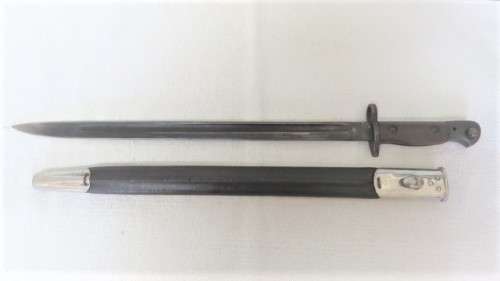 Wonderful Vintage Sanderson Made Pattern 1907 Bayonet  With Chrome Detailed Scabbard L: 58,5 cm